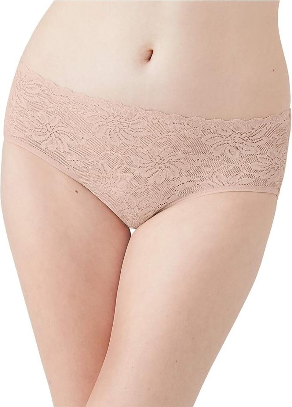 NWT Wacoal Women's M Rose Dust Soft Sense Lace Hipster Discontinued $22 Retail
